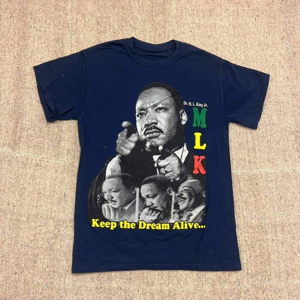 Vintage MLK Shirt Mens Small Blue 2000s‎ Y2K Rap Tee